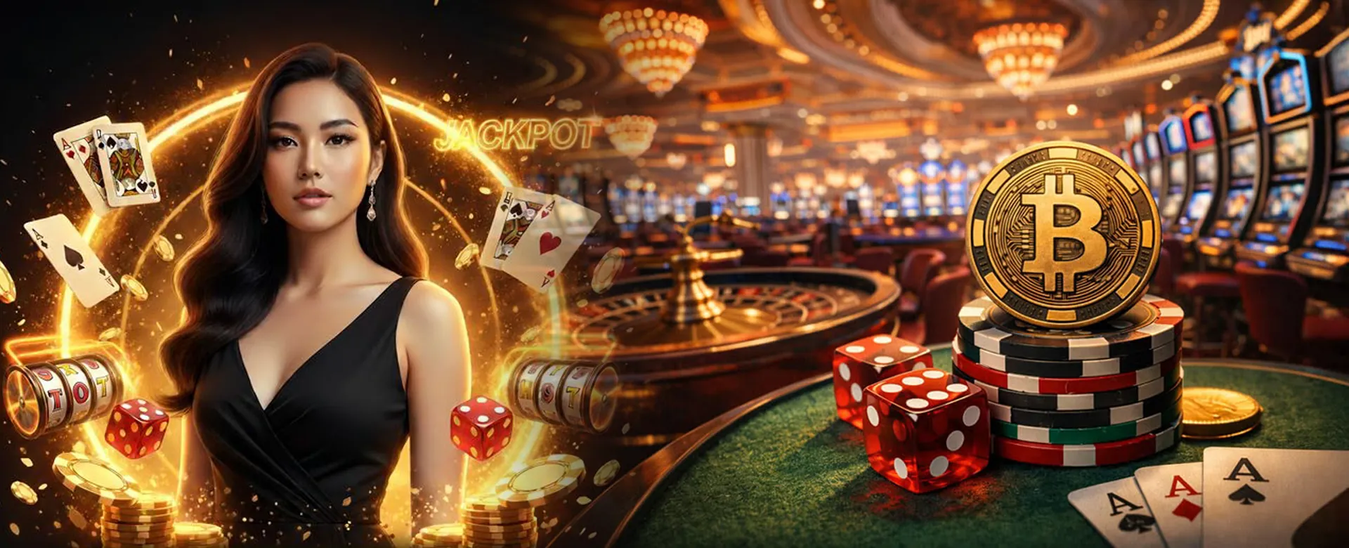 Luxurious 777 VIP Club experience with golden accents and casino elements