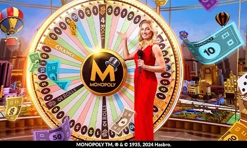 Live Game Show with an energetic host and a large money wheel